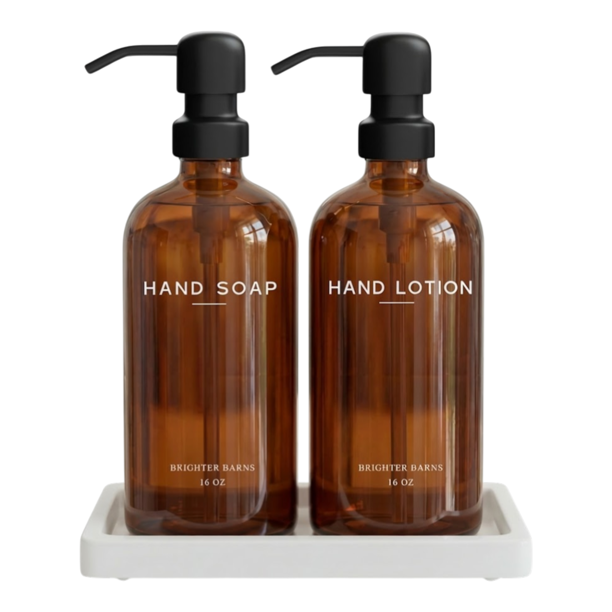 Amber Soap Dispenser Set of 2